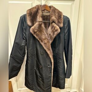 Grey brown mink lined jacket.